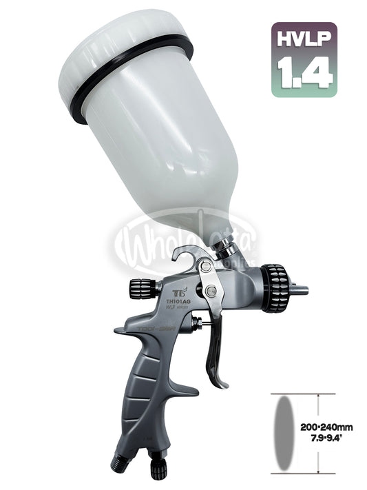 HVLP High Grade Auto Refinishing Paint Spray Gun TOOL-BAR TH101AG Aluminium 1.4mm Nozzle