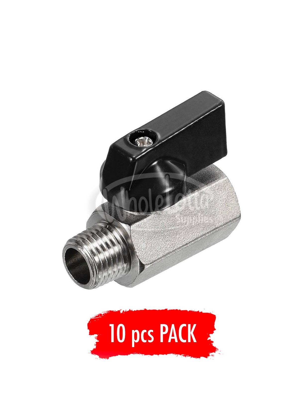 10 PACK 1/4″ NPT Male Brass Mini Ball Valve H Series NPT Female to Male Shut-Off Valve