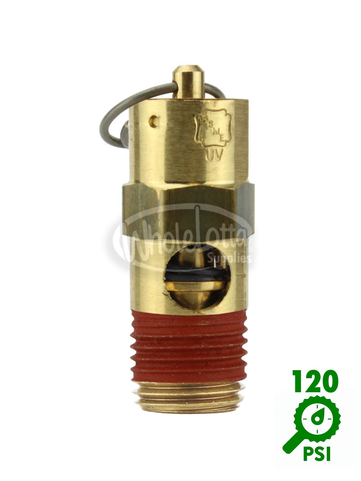 120 PSI 1/4" Male NPT Air Compressor Pop Off Pressure Relief Safety Valve Solid Brass 47 SCFM