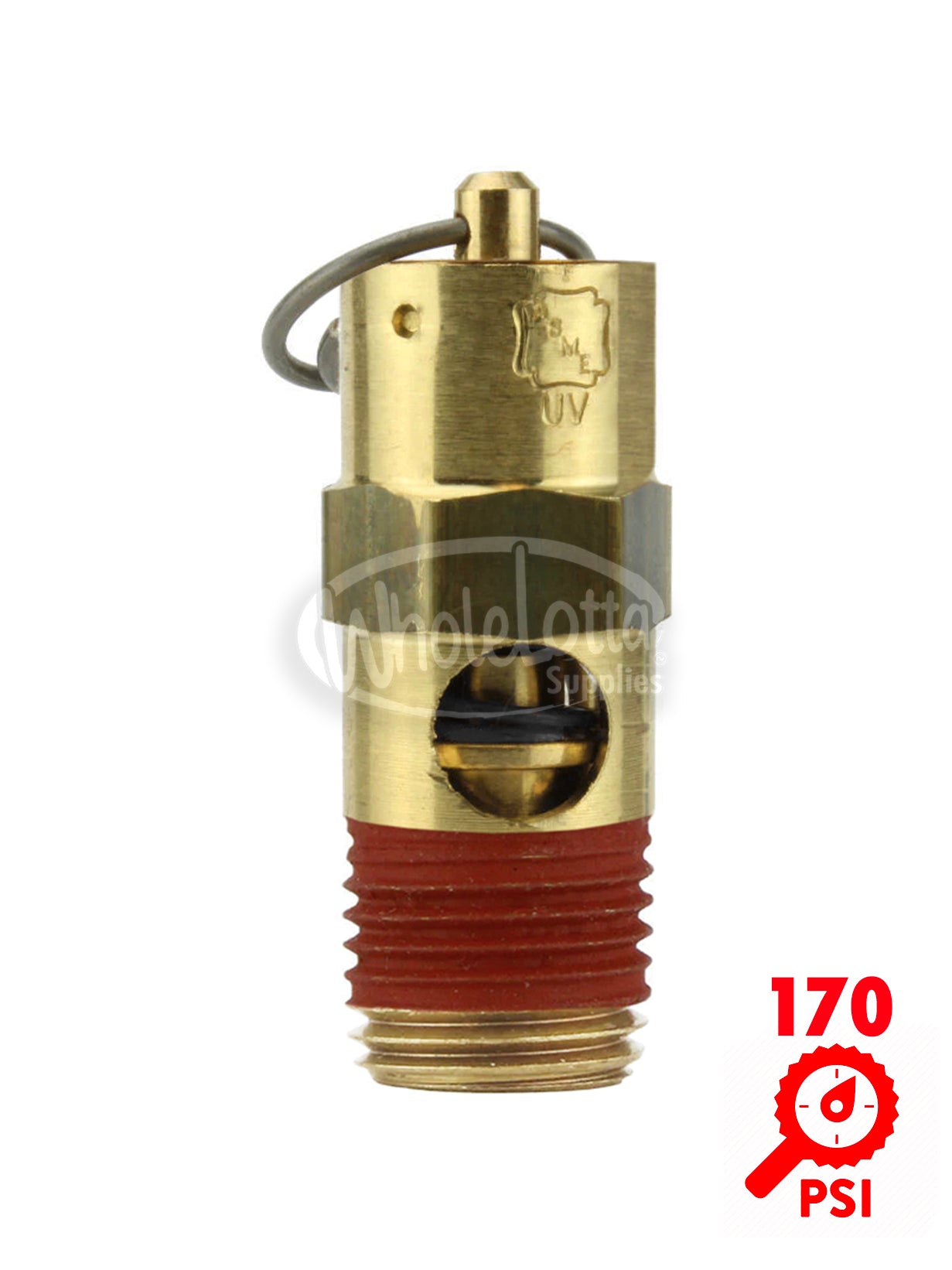 170 PSI 1/4" Male NPT Air Compressor Pop Off Pressure Relief Safety Valve Solid Brass 65 SCFM