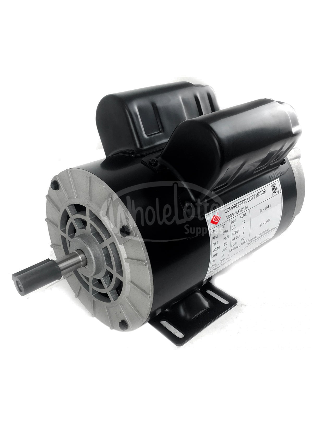 EMZ 3.7HP 3450 RPM / 230V / 1ph / 17.2 Amp Air Compressor NEMA Motor 5/8″ Shaft