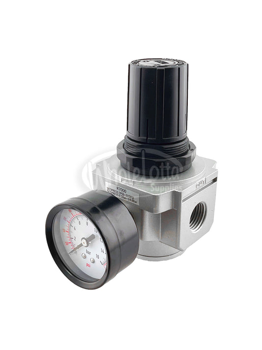 HEAVY DUTY 1/2" In-Line Air Pressure Regulator for Air Compressor 7 To 215 PSI Adjustable