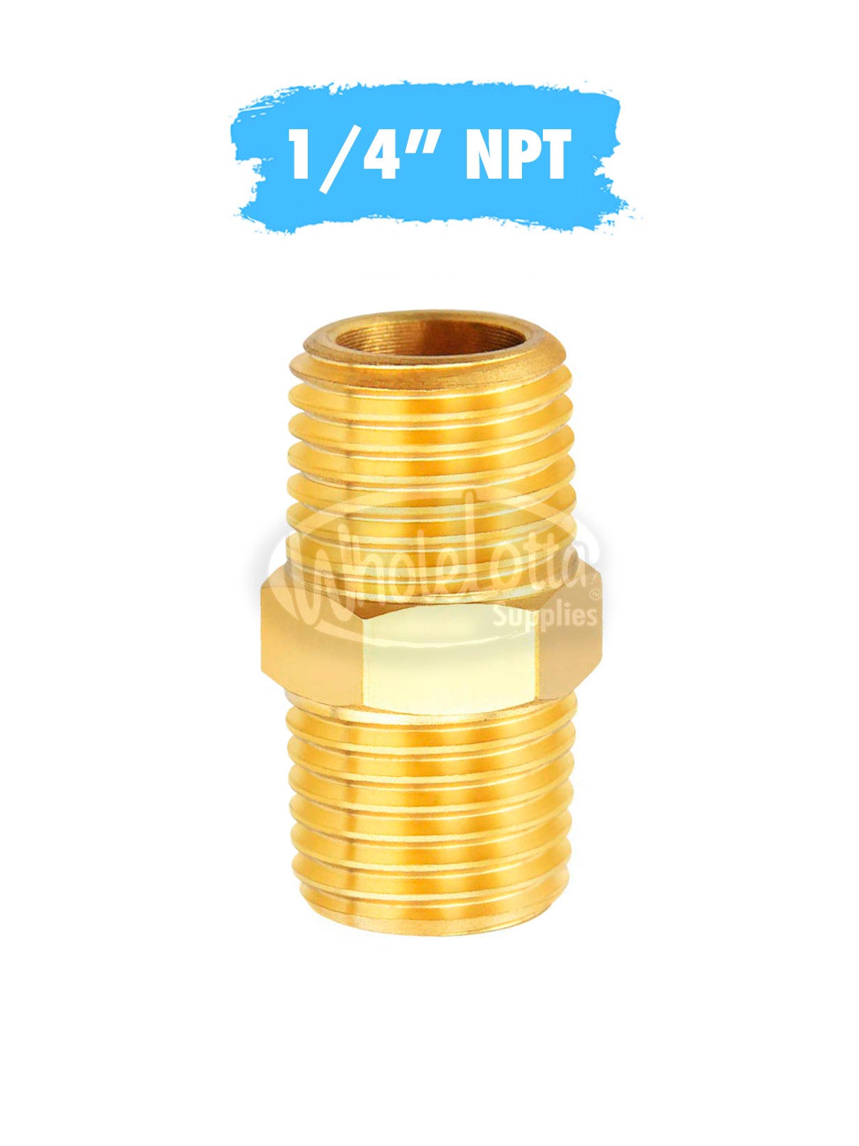 1/4″ NPT Male Brass HEX Nipple AIR / MNPT Fuel / Oil / Gas WOG / Water