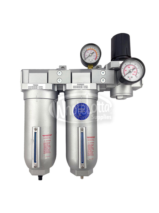 SUPER DUTY 1″ NPT 2 Stages Filter Industrial Grade Coalescing Regulator System w/ Auto Drain