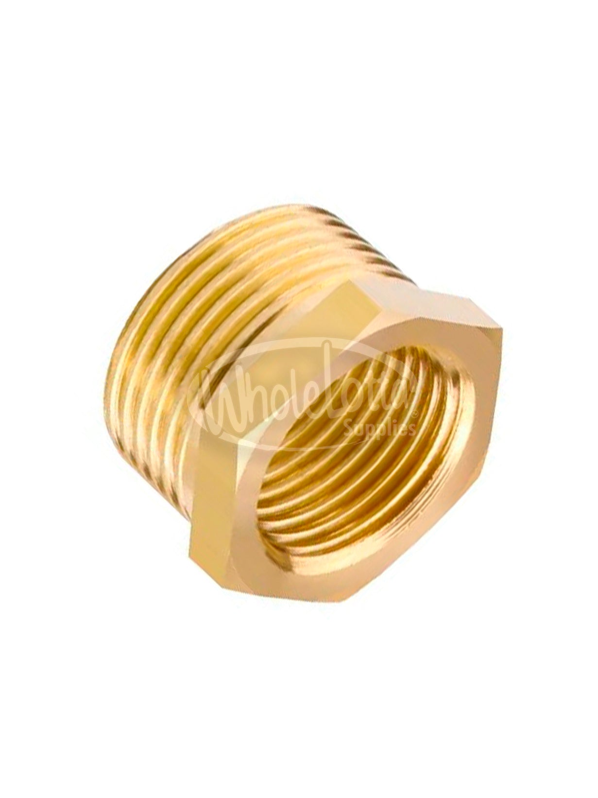 Hex Brass Reducer Bushing Threaded Pipe Fitting 1/2″ NPT Male x 3/8″ NPT Female Adapter