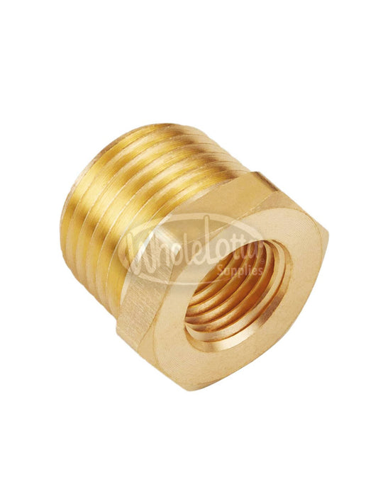 Hex Brass Reducer Bushing Threaded Pipe Fitting 1/2″ NPT Male x 1/4″ NPT Female Adapter