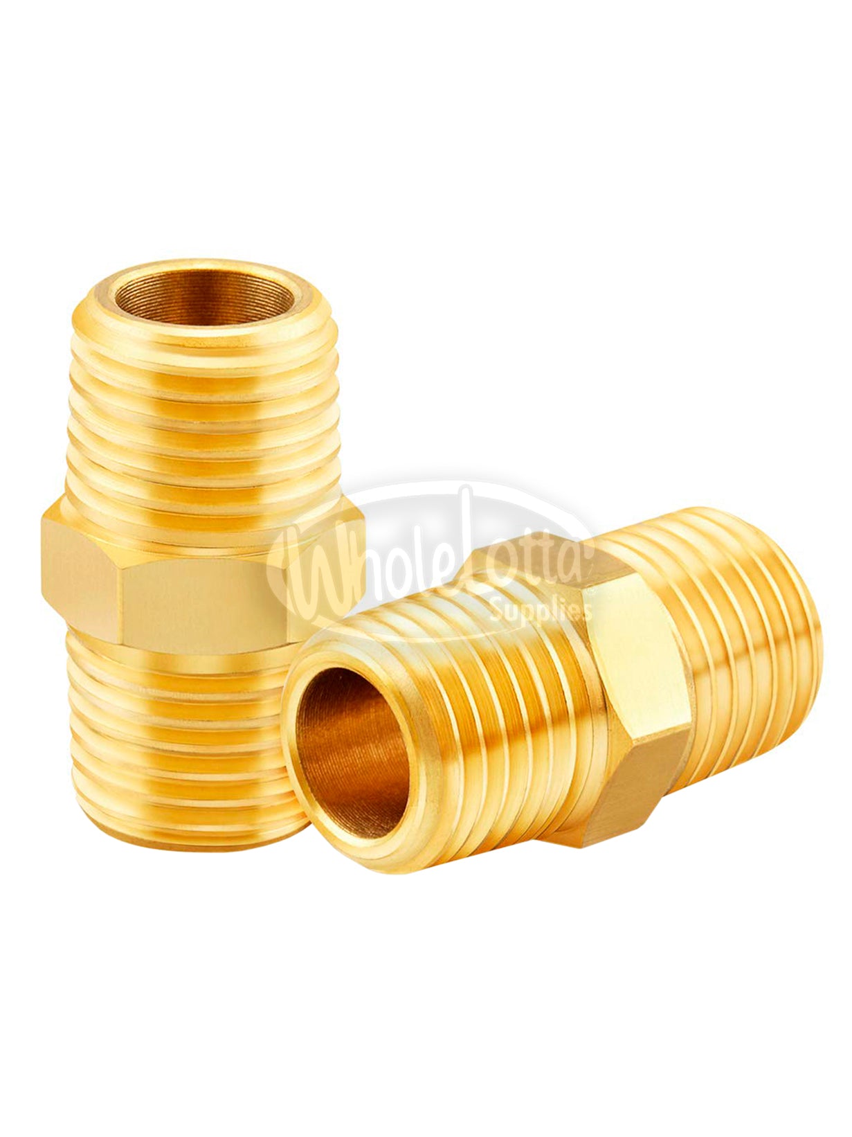 3/8″ NPT Male Brass HEX Nipple AIR / MNPT Fuel / Oil / Gas WOG / Water