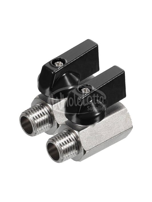 2 PACK 1/4″ NPT Male Brass Mini Ball Valve H Series NPT Female to Male Shut-Off Valve