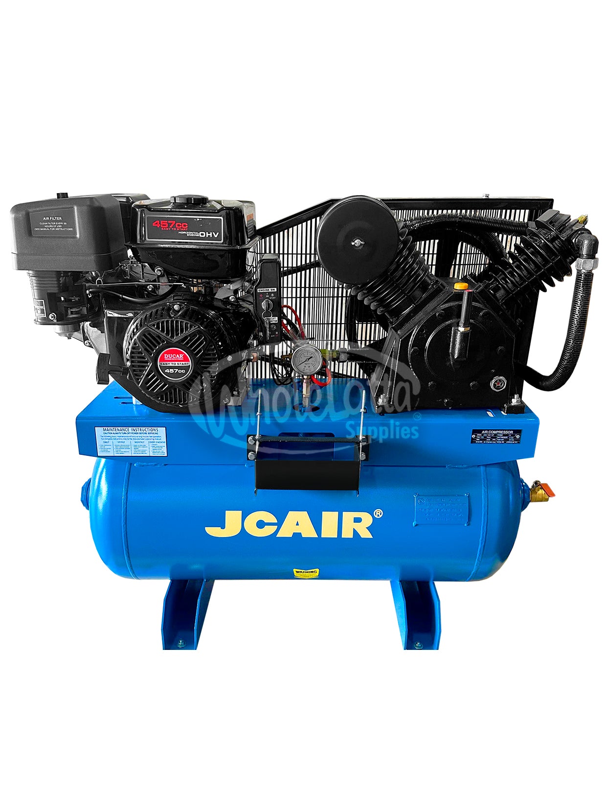 JC AIR 30 Gallon Piston Air Compressor 14hp Gas/Petrol Powered 12BAR / 20 CFM