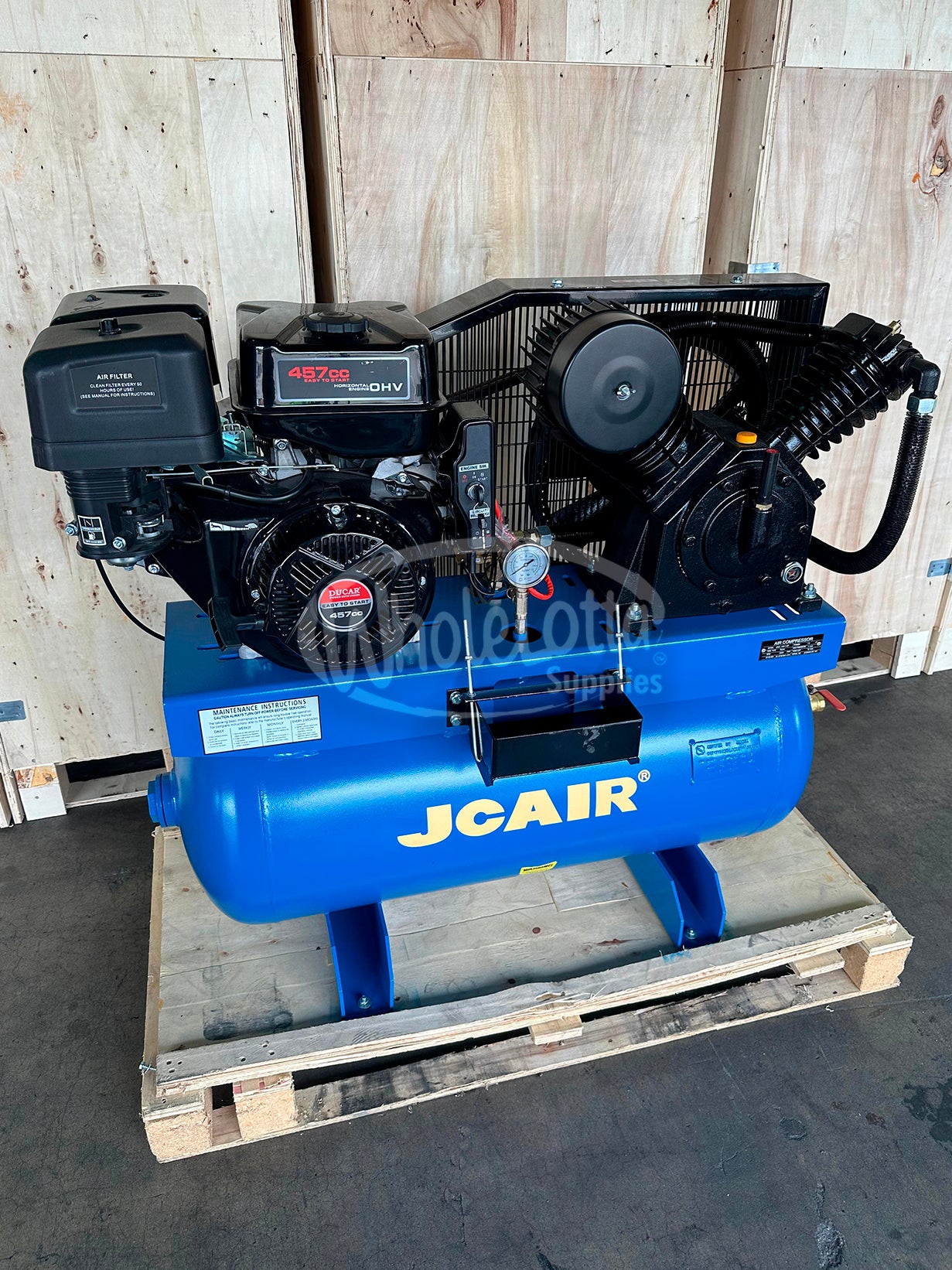 JC AIR 30 Gallon Piston Air Compressor 14hp Gas/Petrol Powered 12BAR / 20 CFM