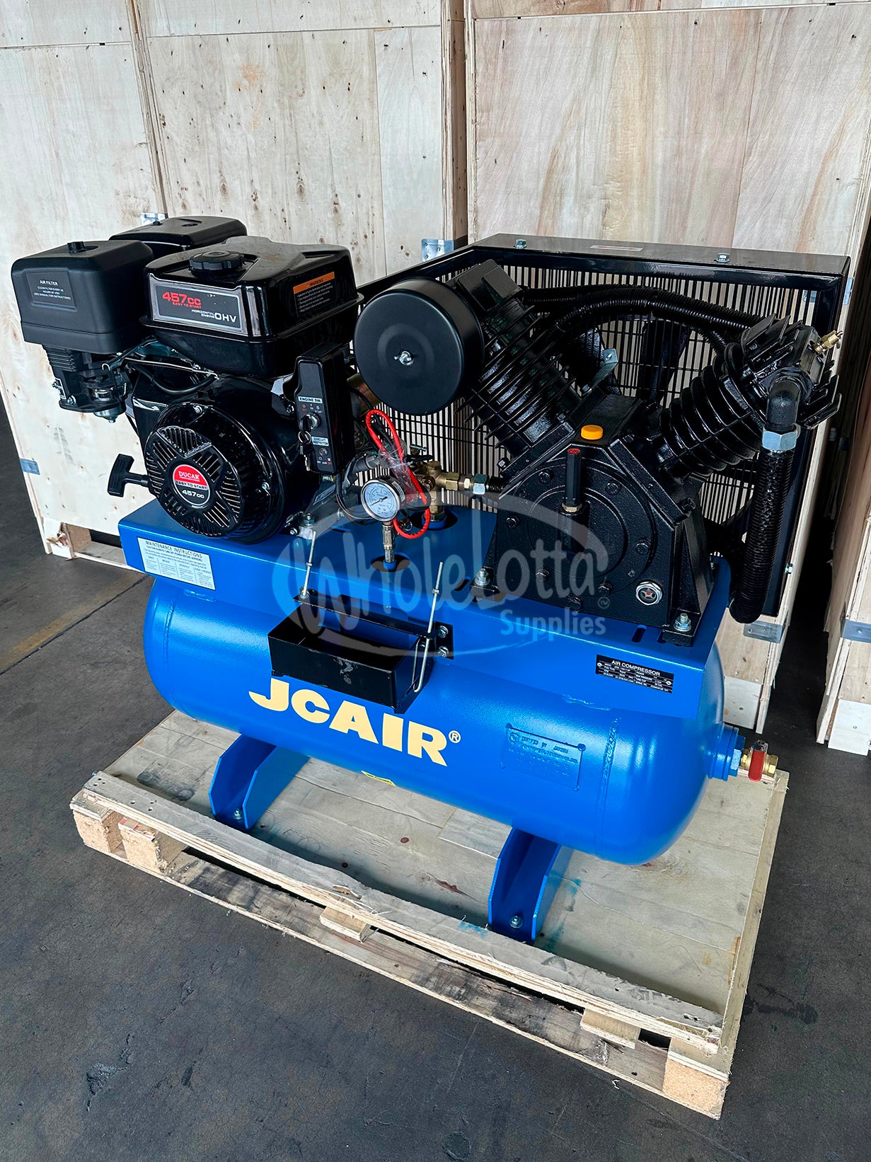 JC AIR 30 Gallon Piston Air Compressor 14hp Gas/Petrol Powered 12BAR / 20 CFM