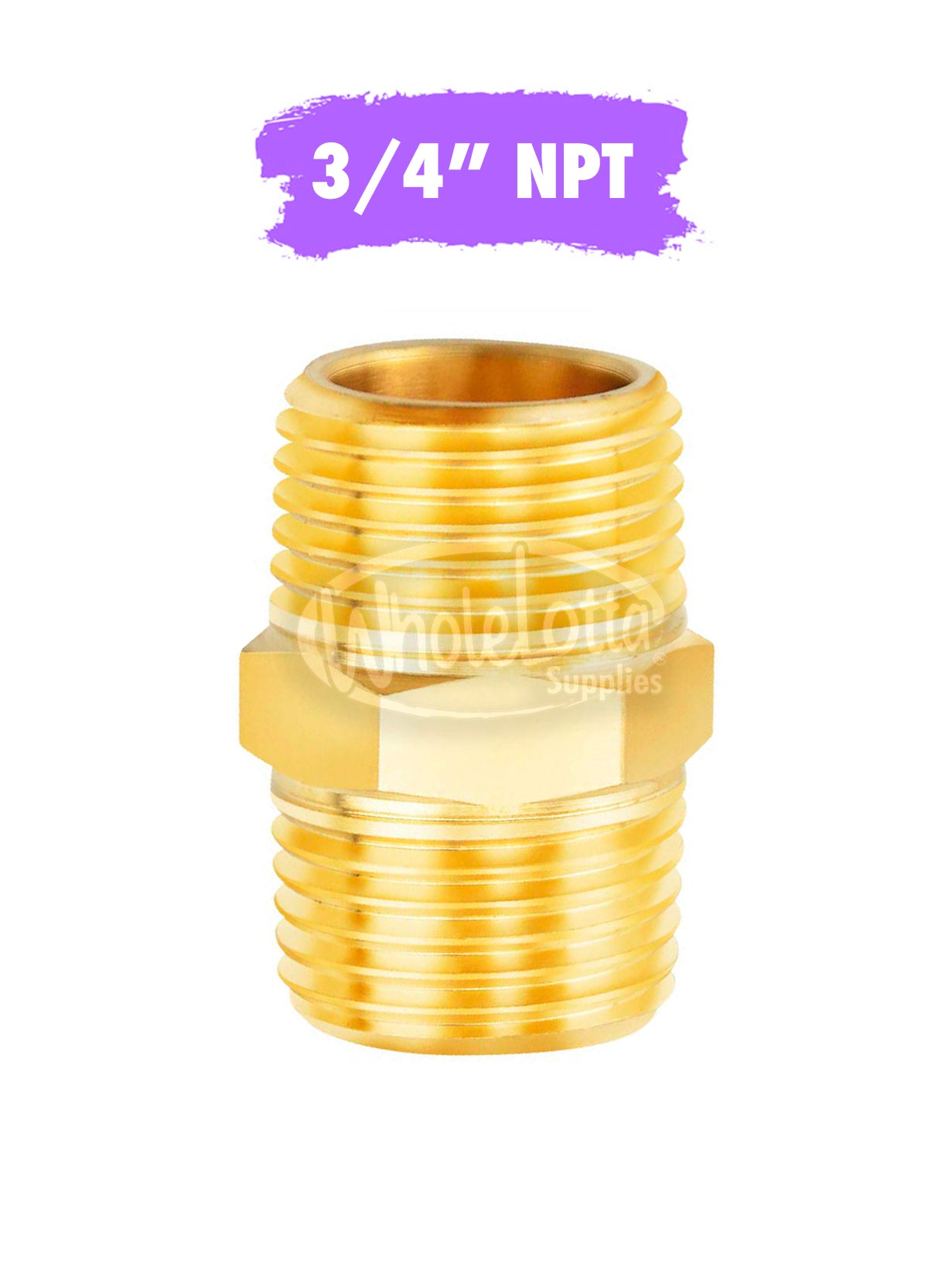 3/4″ NPT Male Brass HEX Nipple AIR / MNPT Fuel / Oil / Gas WOG / Water