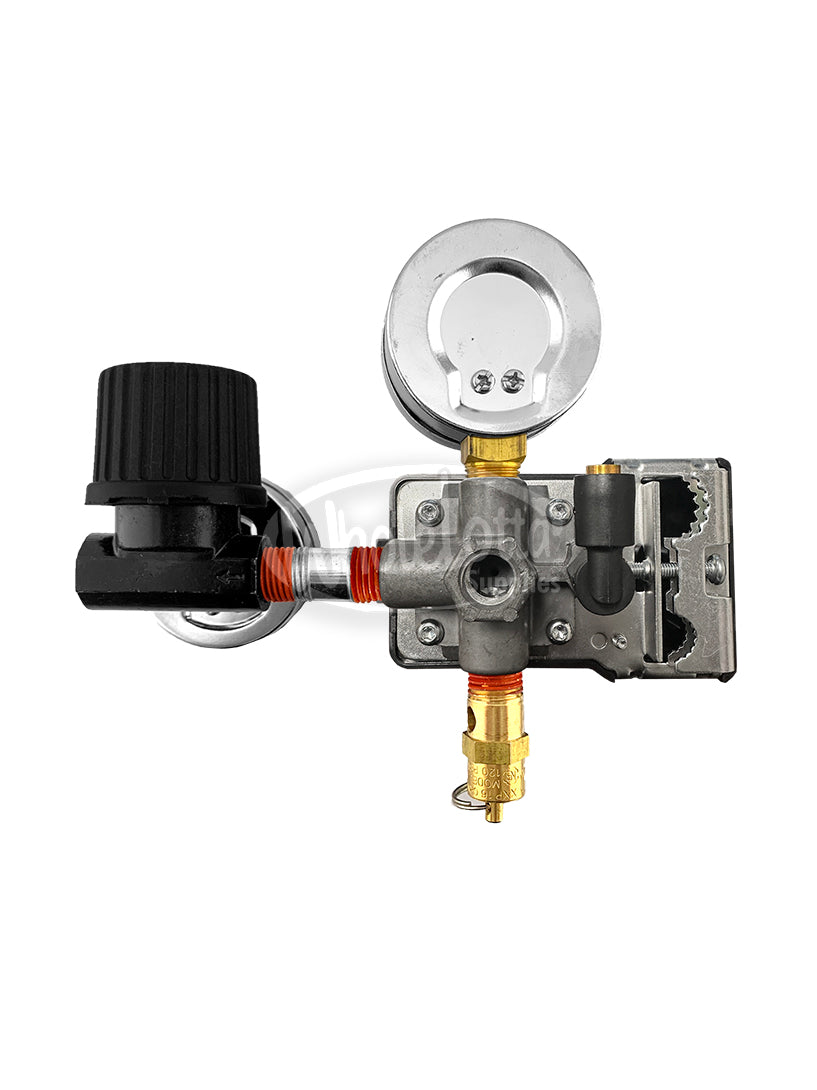 LEFOO Heavy Duty 4 Port Pressure Switch KIT 95-125 PSI w/ Regulator, Gauge & Safety Valve 26AMP