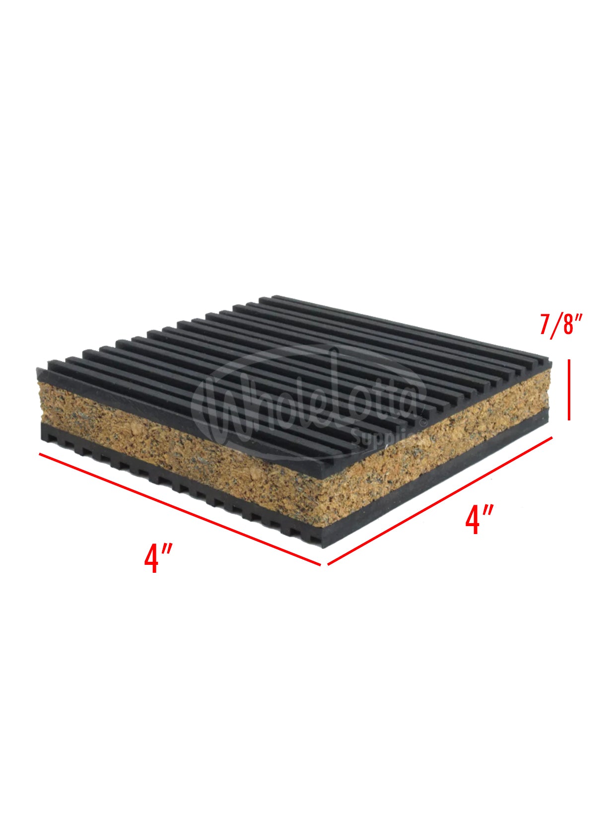 Anti Vibration Rubber & Cork Pad Industrial Dampener Isolation Air Compressor HVAC 4x4x7/8"