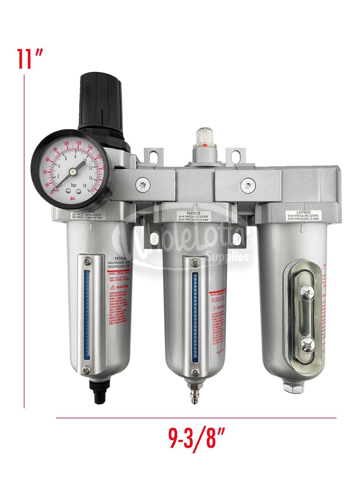 HEAVY DUTY 1/2″ NPT 3 Stage Industrial Grade Filter Regulator Coalescing Desiccant Dryer System w/ Auto Drain