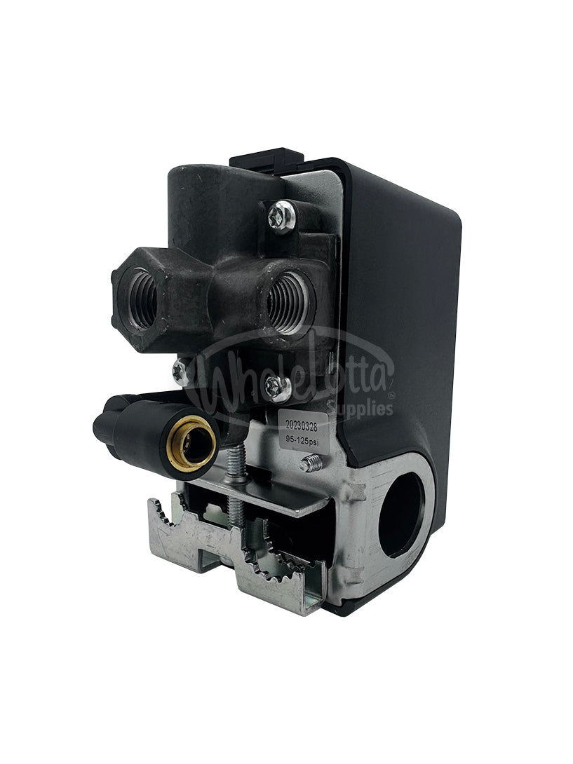 LEFOO Heavy Duty 95-125PSI Pressure Switch 4 Port Air Compressor Unloader 26AMP (LF19A-L4)