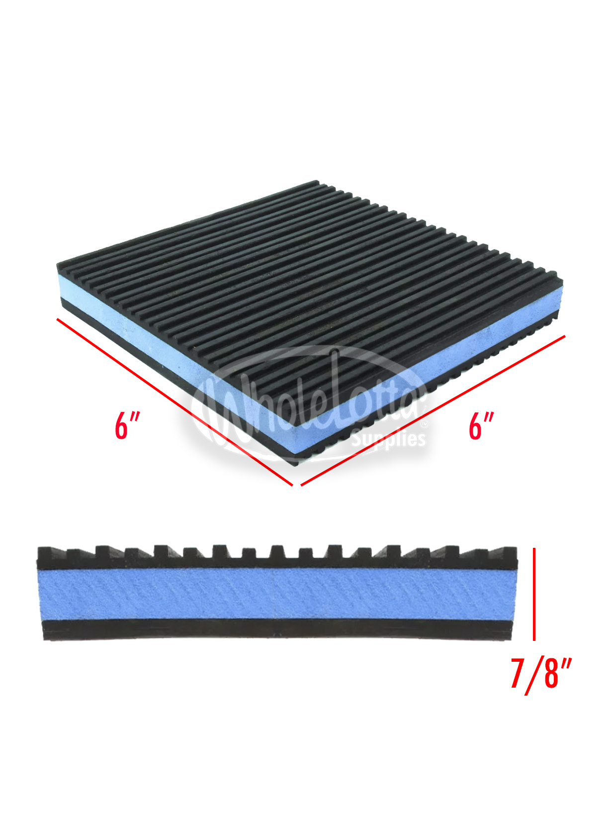 Anti Vibration Rubber & Composite Foam Blue Pad Industrial Dampener Isolation Air Compressor HVAC 6x6x7/8"