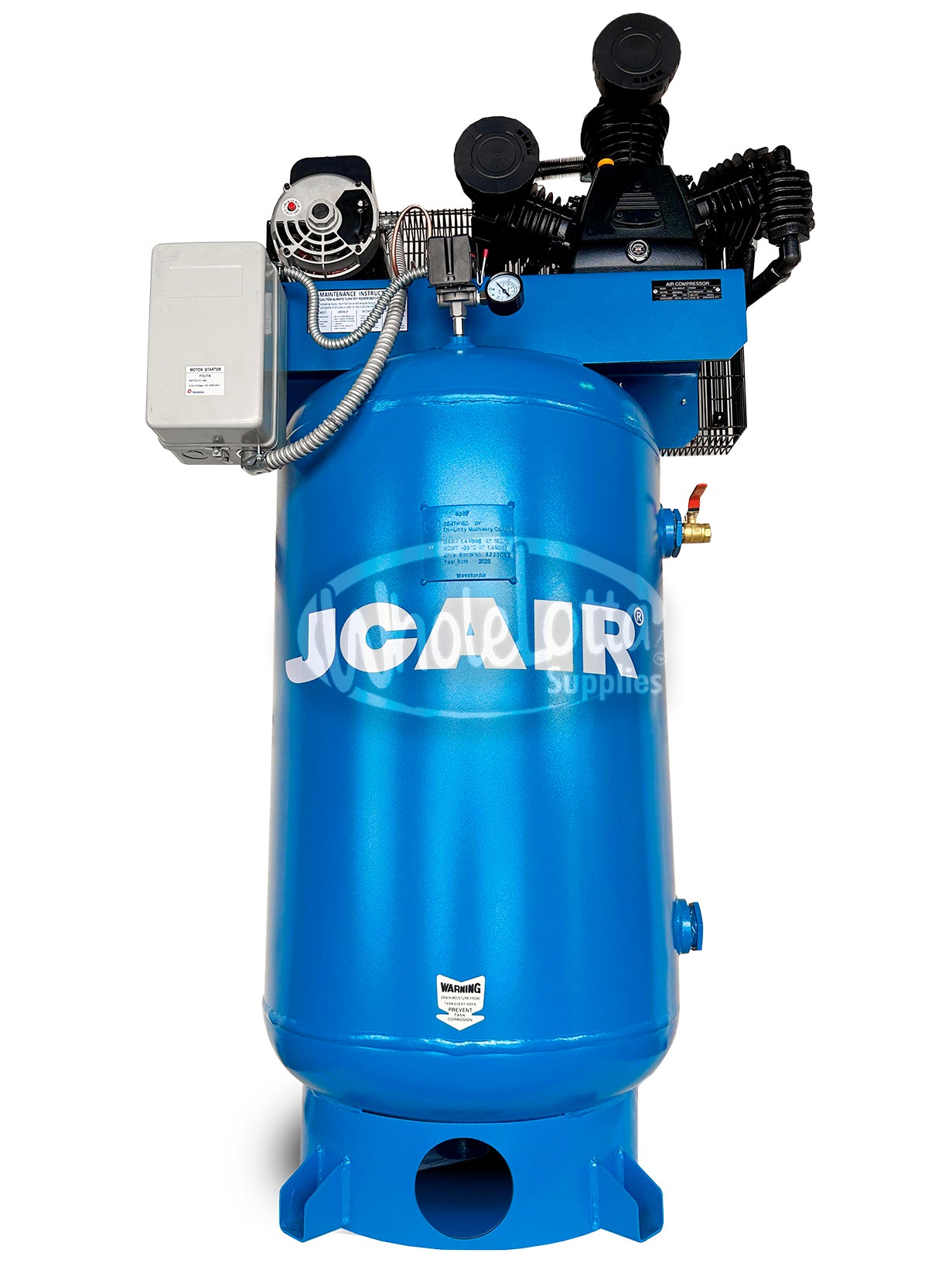 JC AIR 80 Gallon Air Compressor Piston w/ Magnetic Starter 5hp Motor Strong Pump