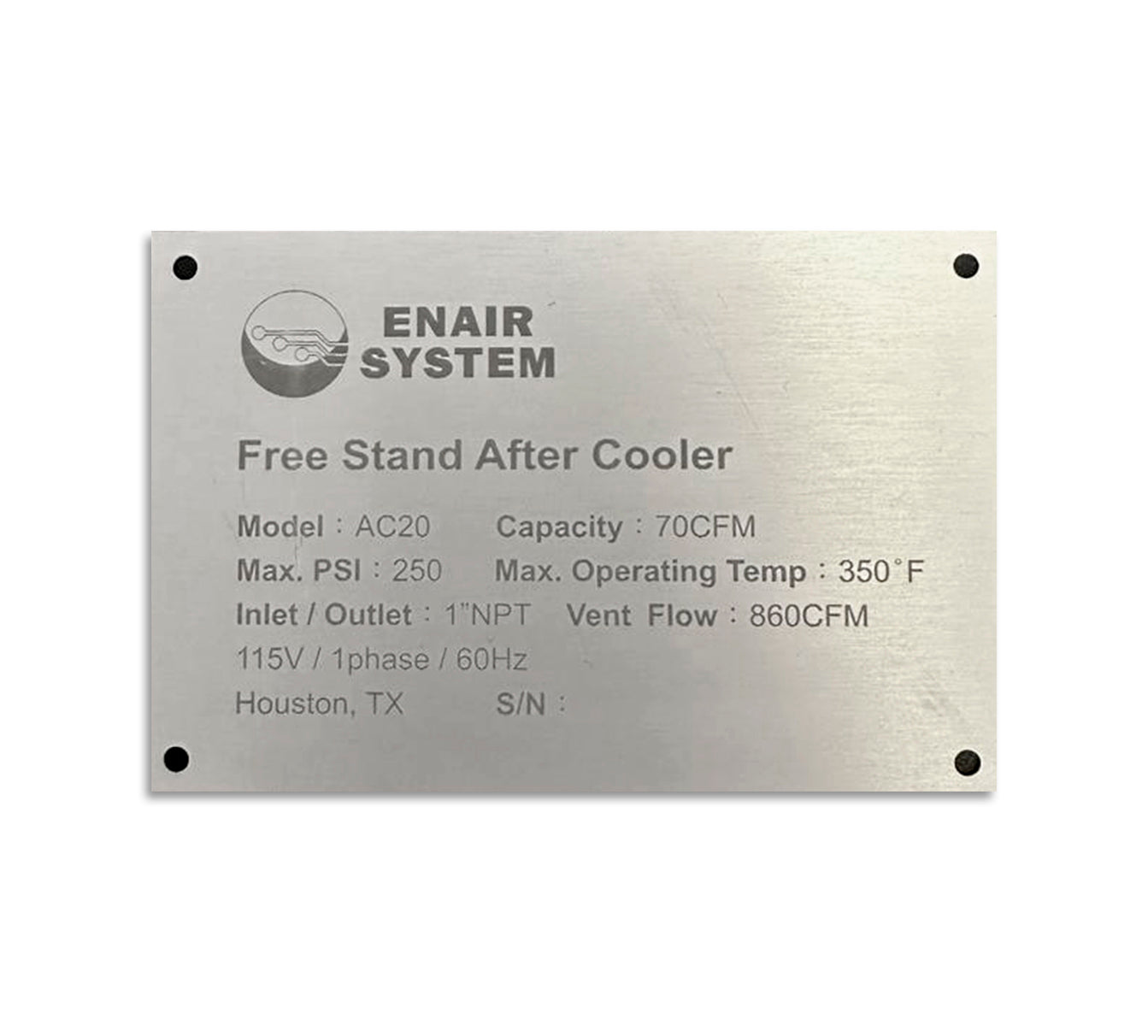 75 CFM FREE STAND AFTERCOOLER ENAIR 115v