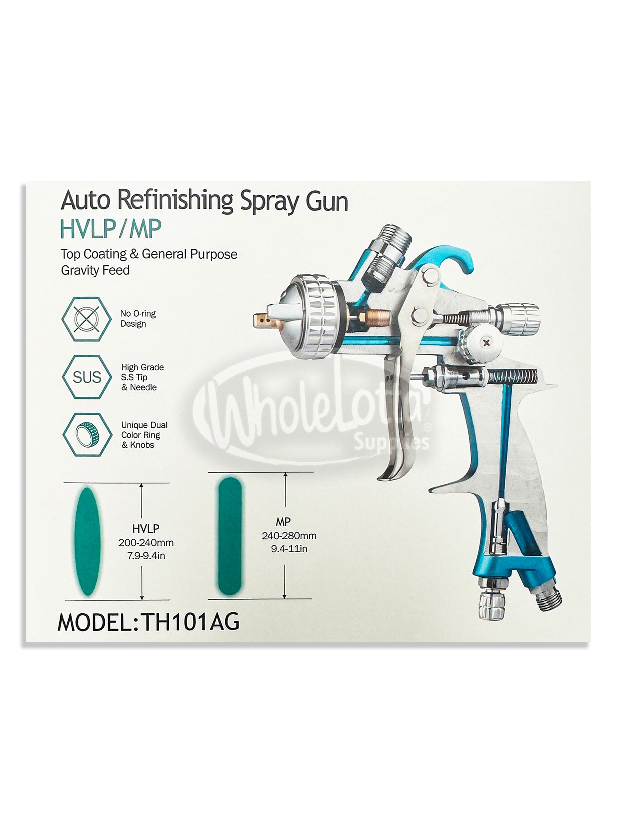 HVLP High Grade Auto Refinishing Paint Spray Gun TOOL-BAR TH101AG Aluminium 1.3mm Nozzle